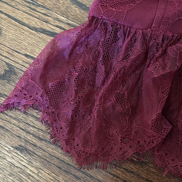 ZARA LACE HALTER TOP BURGUNDY SIZE M - Picture 10 of 11
